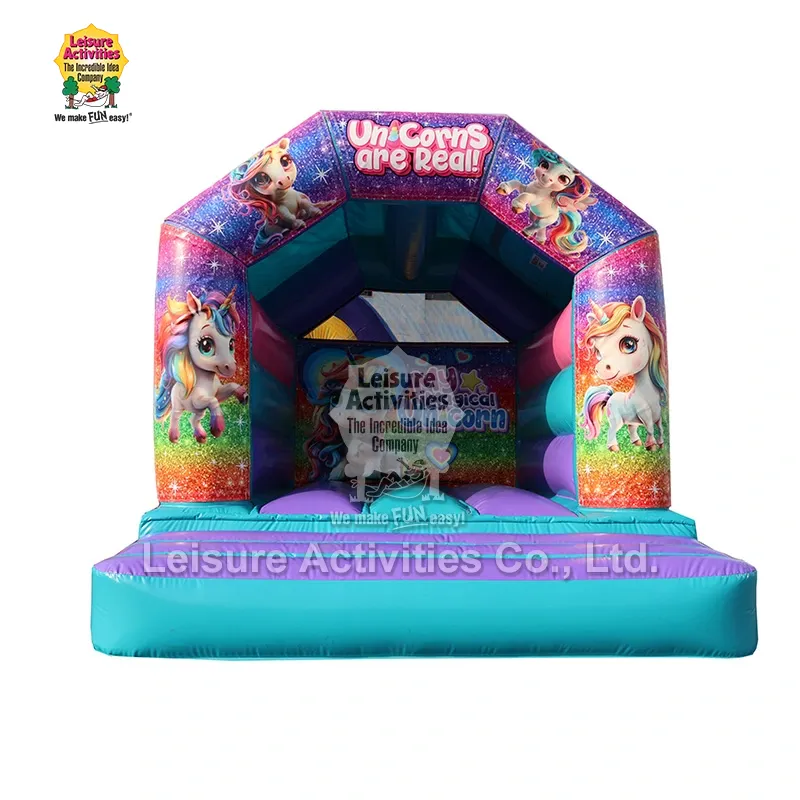 Mini Şişmə Bouncy Castle Dam ilə Çərçivə Purple Teal