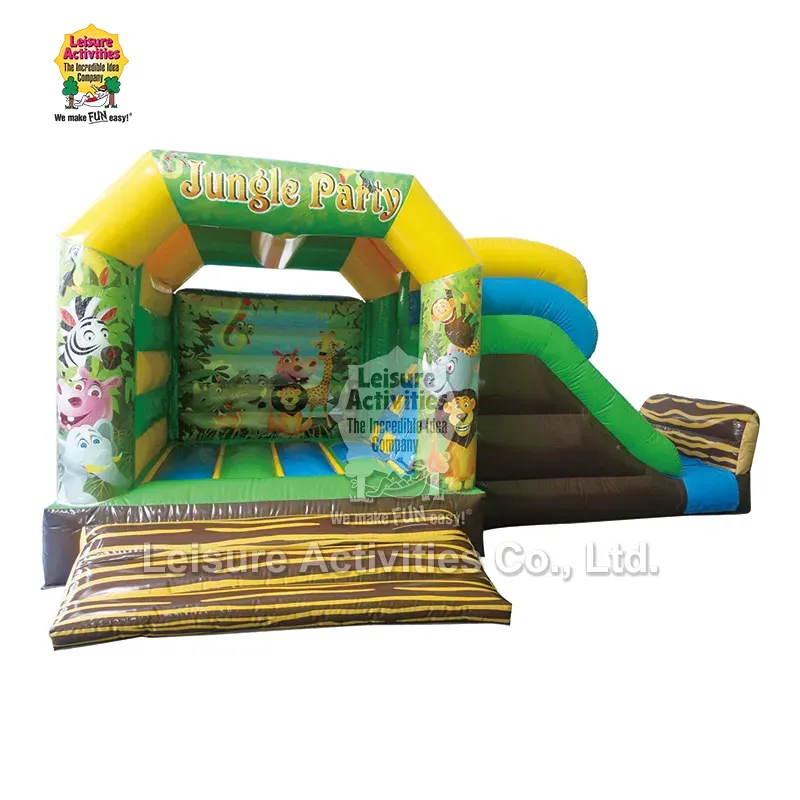 Slayd ilə kiçik Şişmə Çox Oyunlu Bouncy Castles Jungle partiyası
