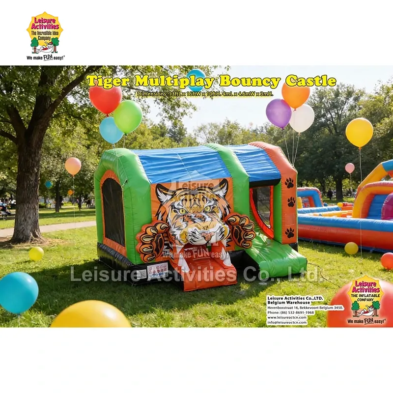 Standart Şişmə Çox Oyunlu Tiger Bouncy Qalaları