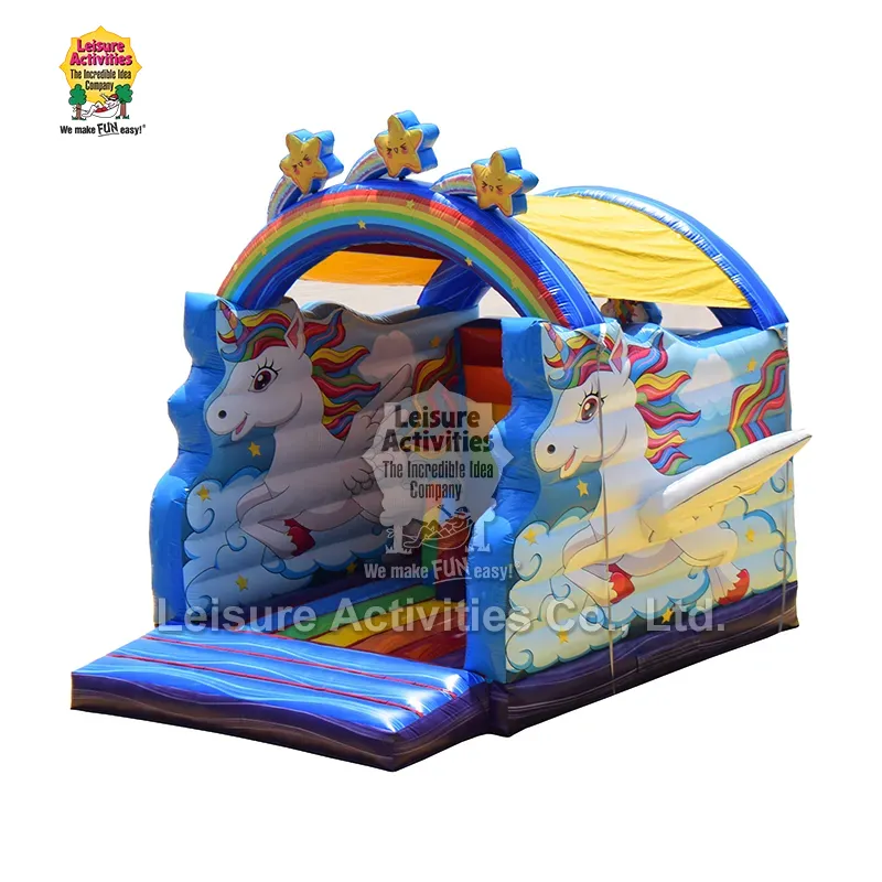 Super Şişirilən Qalalar Unicorn Rainbow